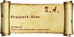 Krajcsik Alex névjegykártya